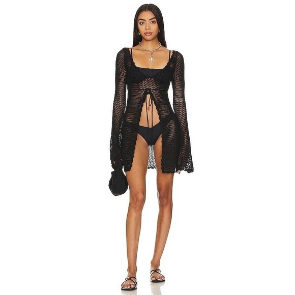 Revolve $90 Frankies Enzo Ribbed Cheeky Bikini Bottom In Black New Sz 2XL - Picture 9 of 9